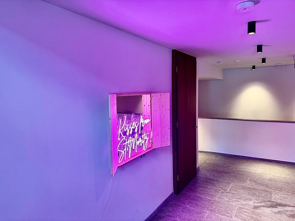 Hotel corridor with a coherent series of artworks